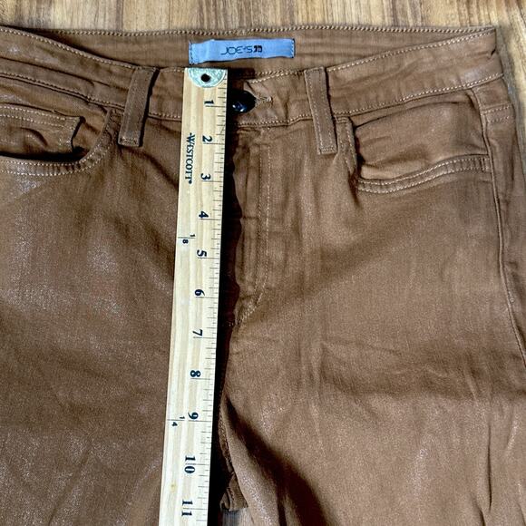 Joes Womens High Rise Flare Leg Jeans Coated Caramel Brown Cotton Size 29 - Picture 6 of 10